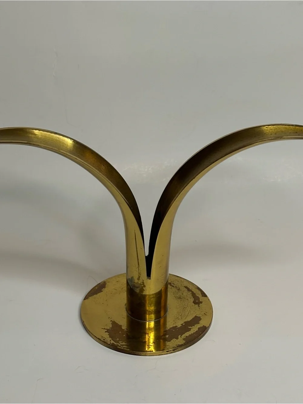 Ystad-Metall Vintage Candle Stick Holder Made In Sweden Brass Pair